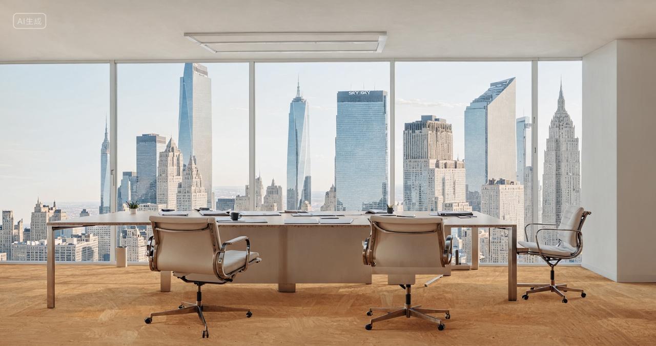 会议室办公室窗外高楼大厦建筑金融商务区