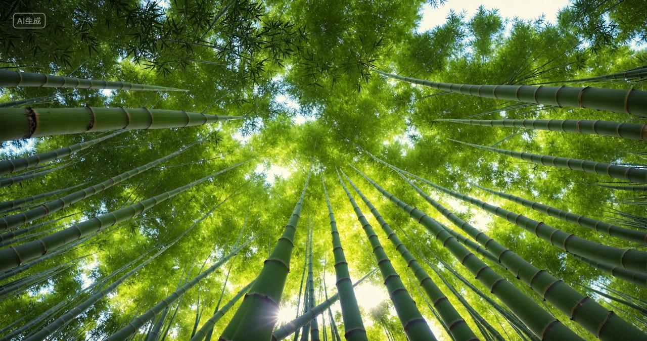 仰拍竹子竹林