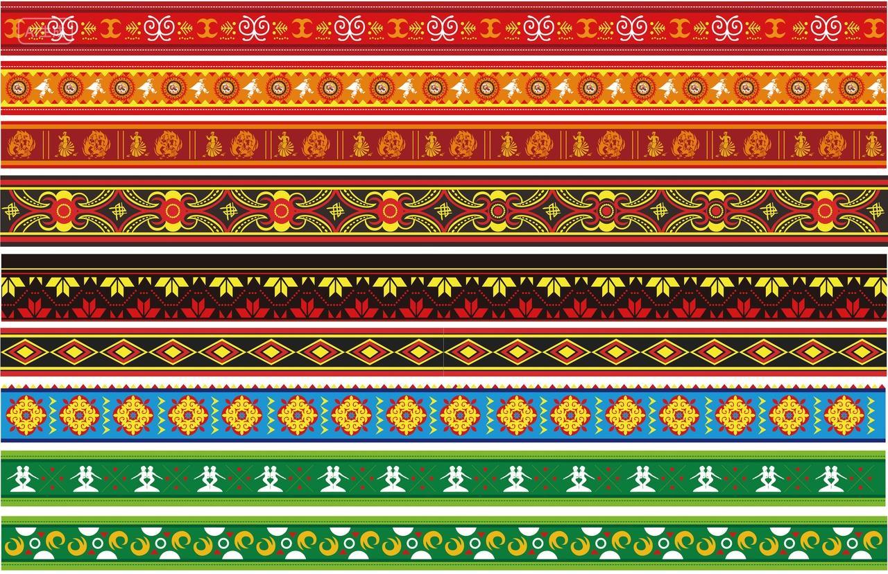 彝族风格高清梁纹素材