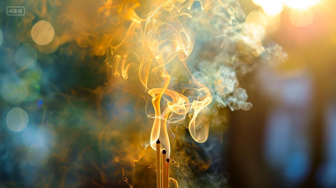 大暑伏香烟熏特写