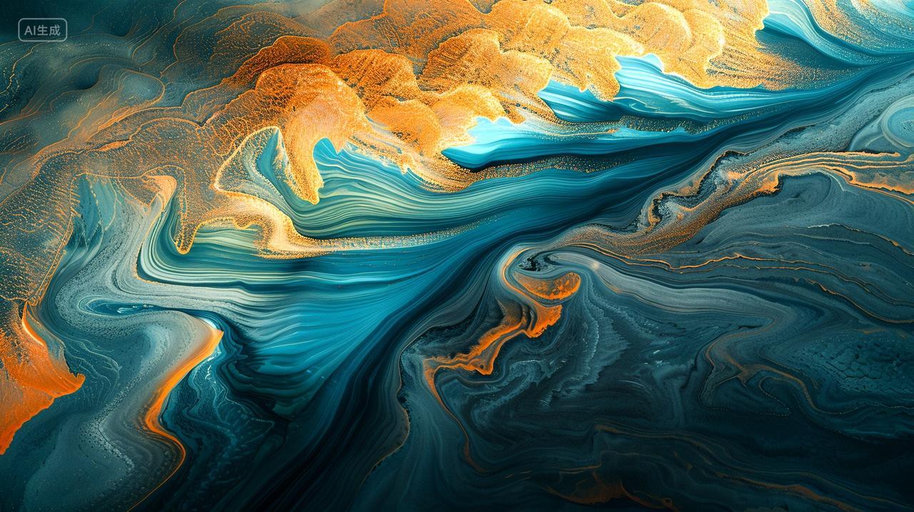 金色水墨釉彩晕开背景图