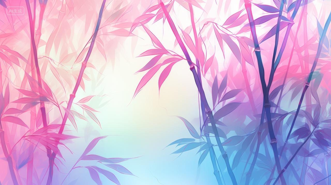 彩色渐变梦幻竹子背景