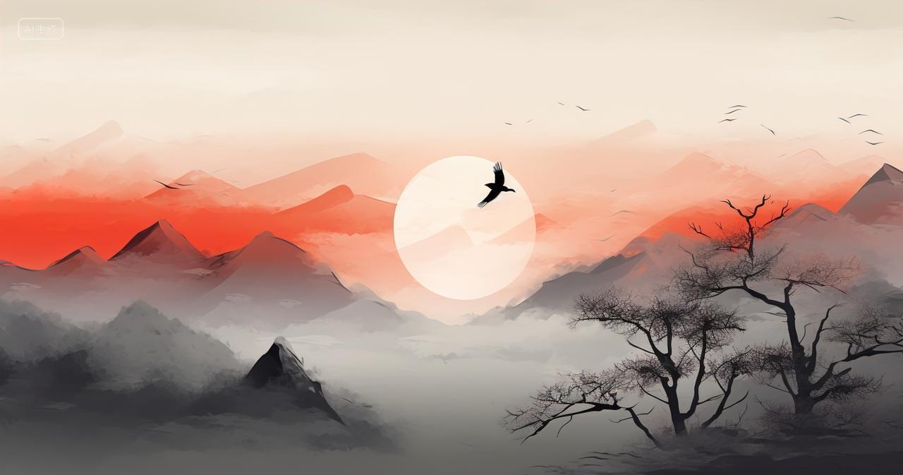 高级简约中式水墨画