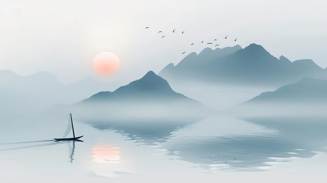 高级简约水墨画