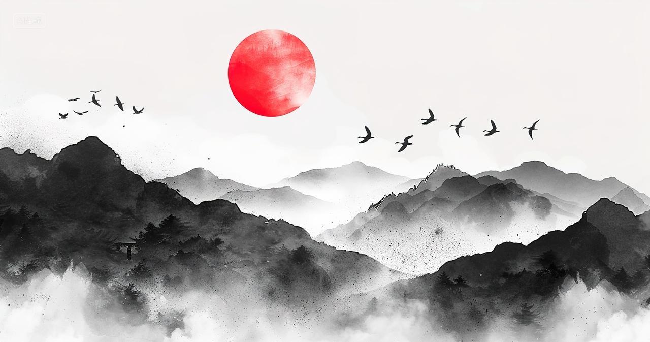 高级简约水墨画背景