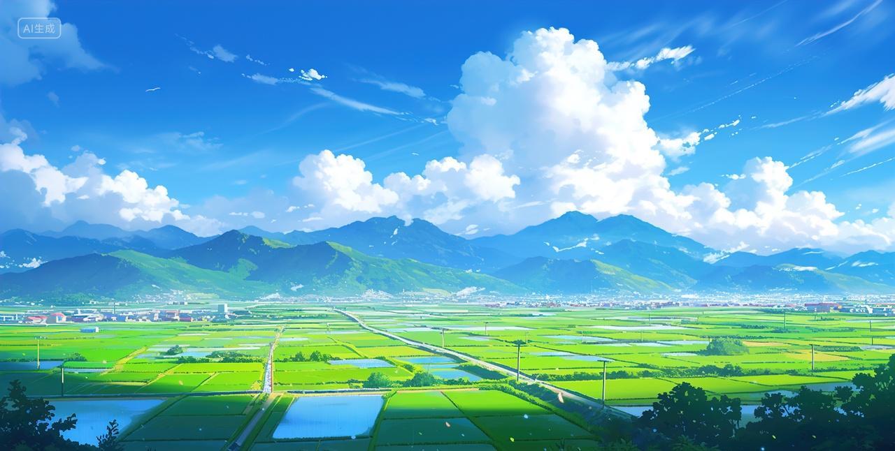 高级简约蓝天草地背景