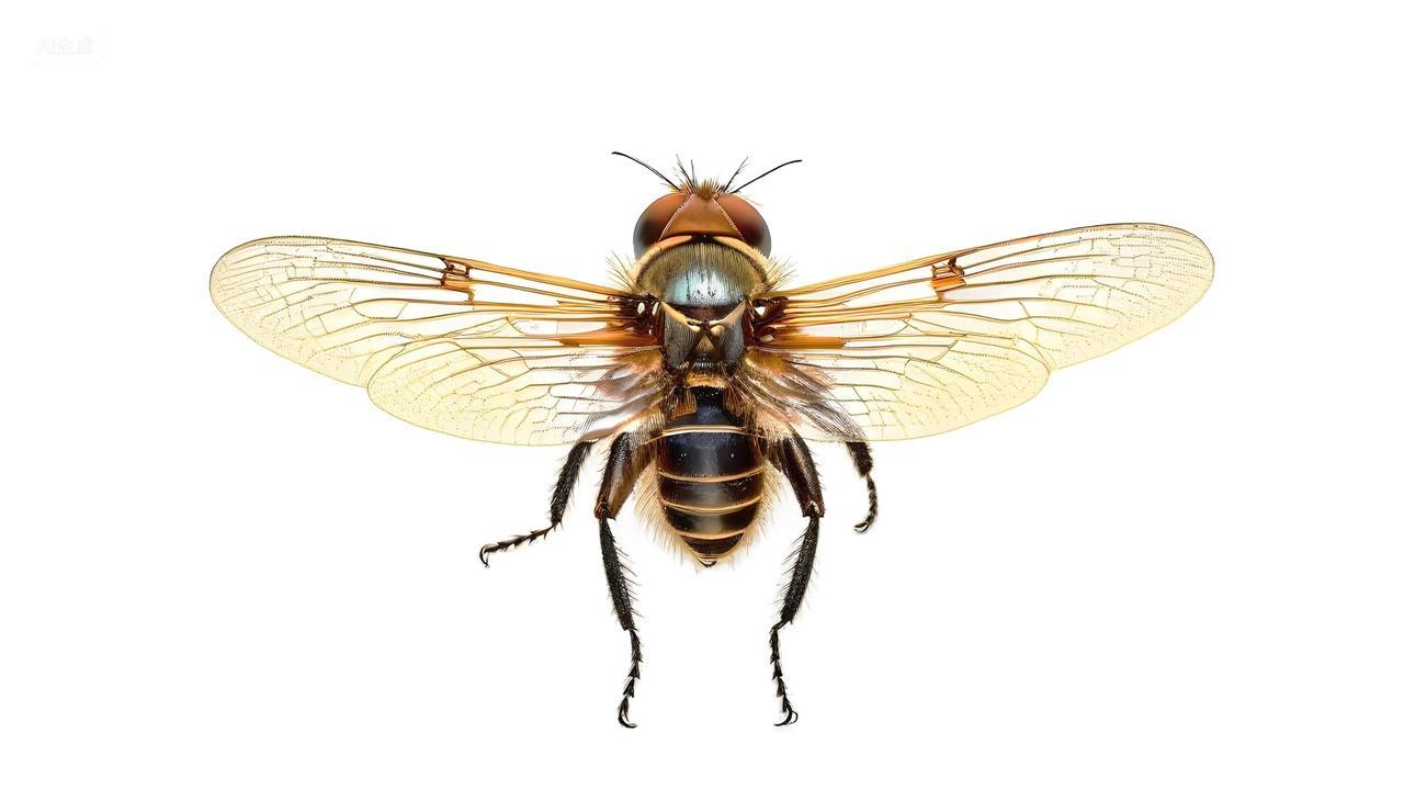 果蝇苍蝇蜜蜂高清白底背景图片