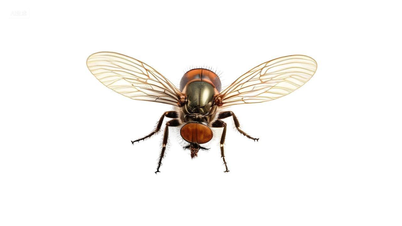 苍蝇蜜蜂正面全身高清纯色白色背景图片