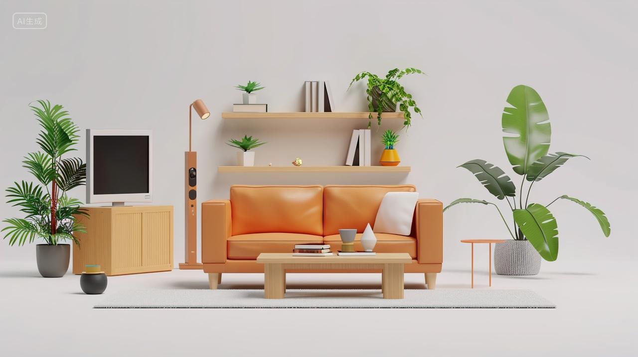 高级简约3D家居背景