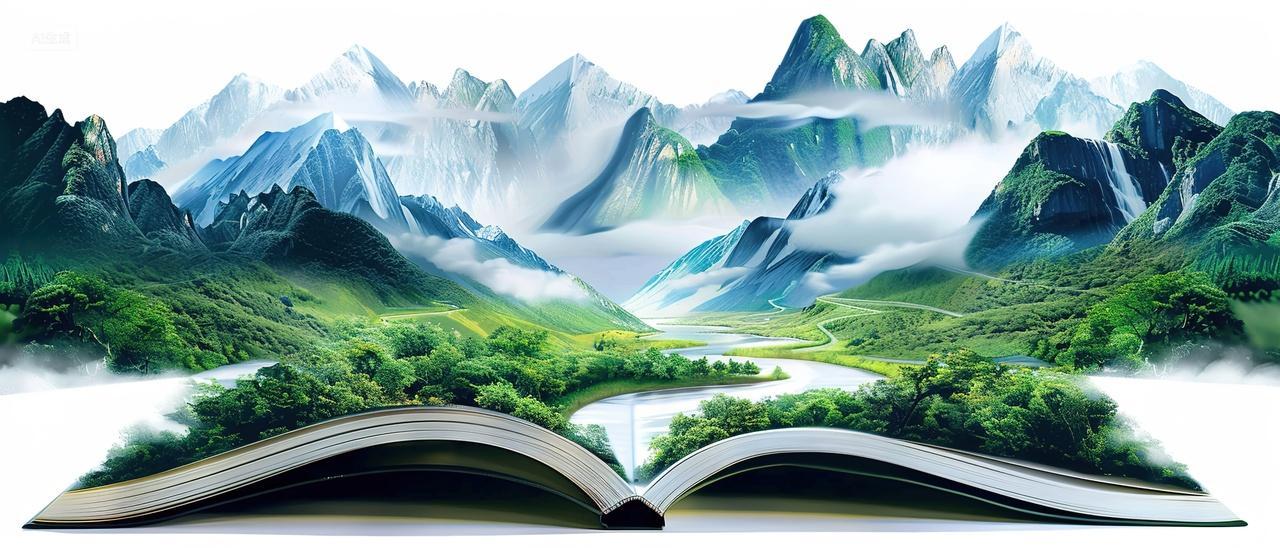 高级简约书画山水背景