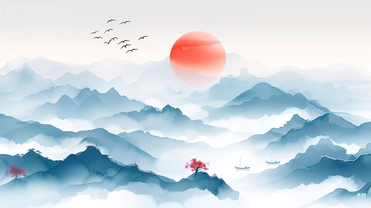 高级简约水墨画背景