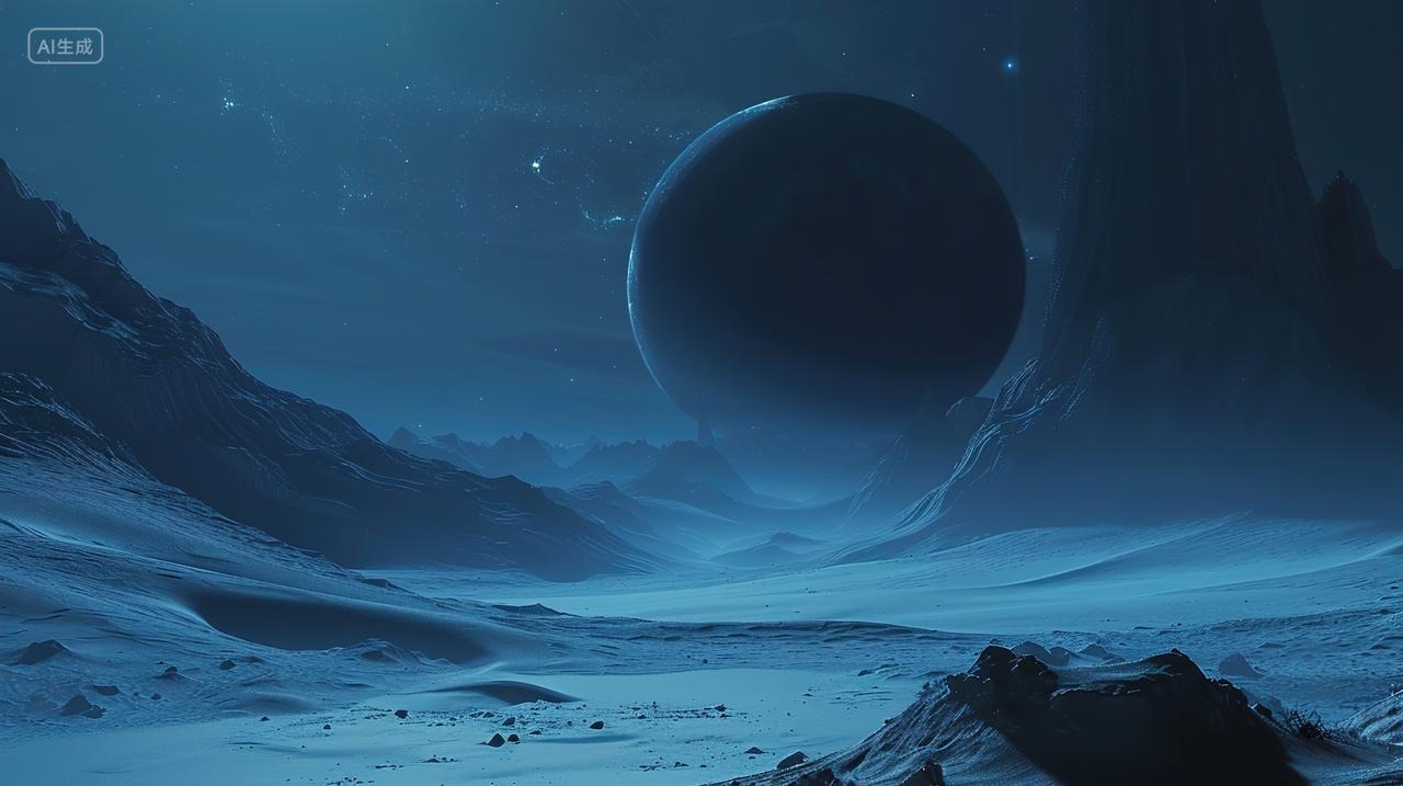 高级简约山脉月球背景