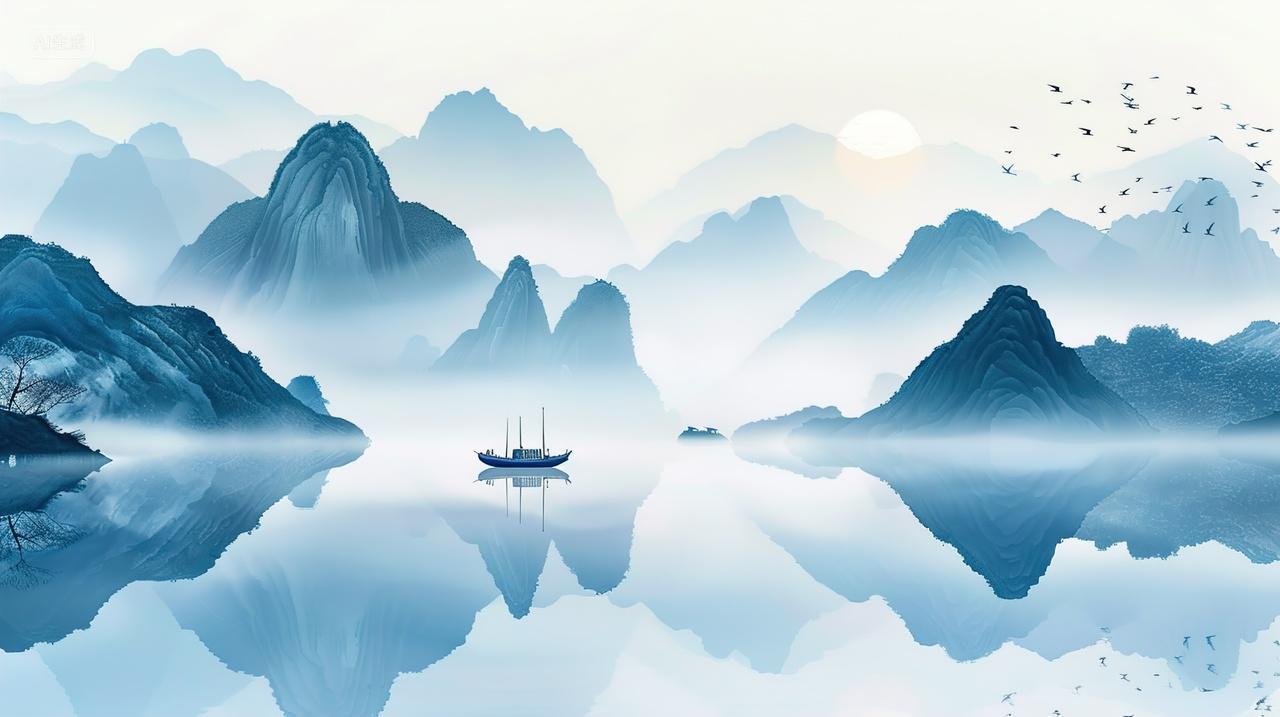 高级简约水墨画背景