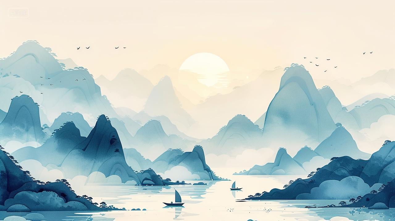 高级简约水墨意境插画