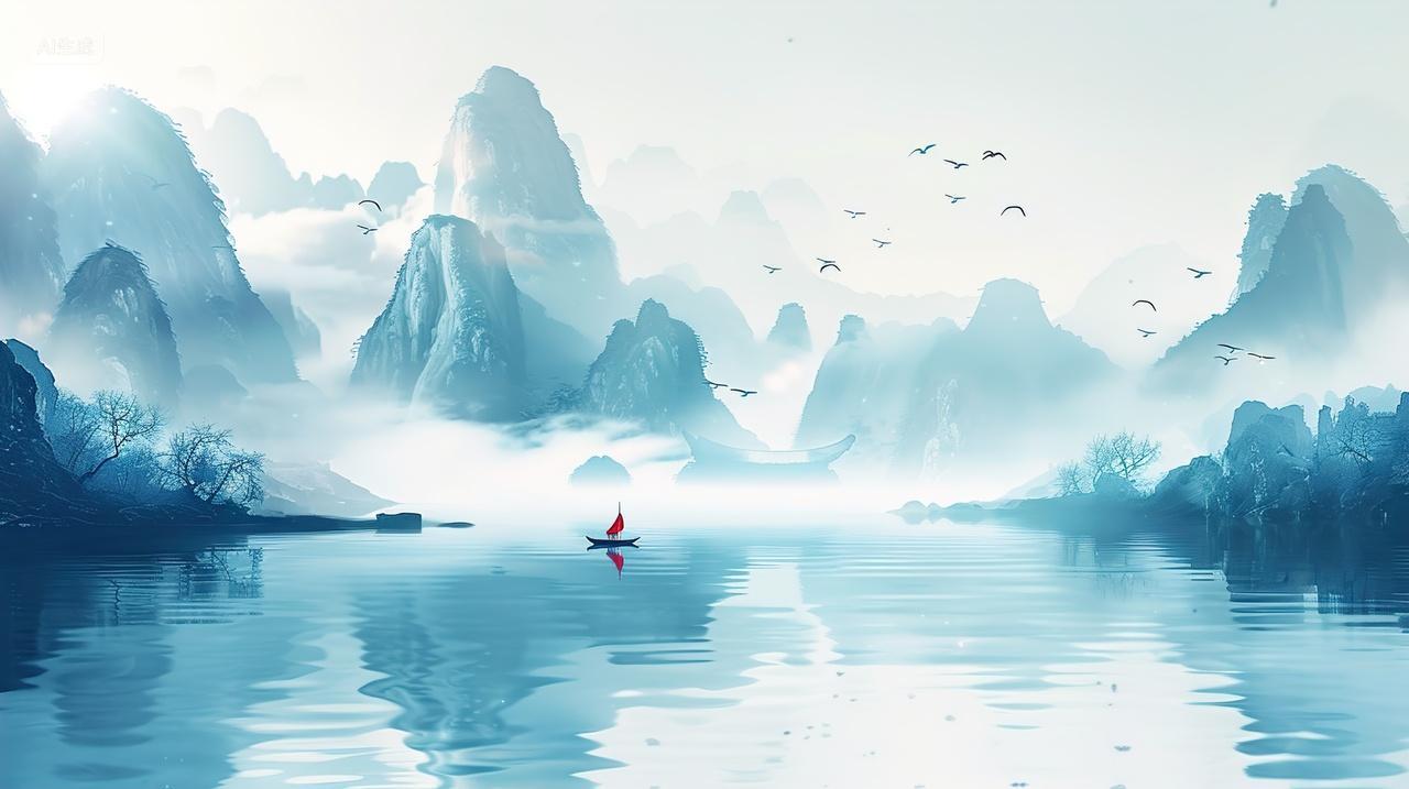 高级简约水墨国风插画