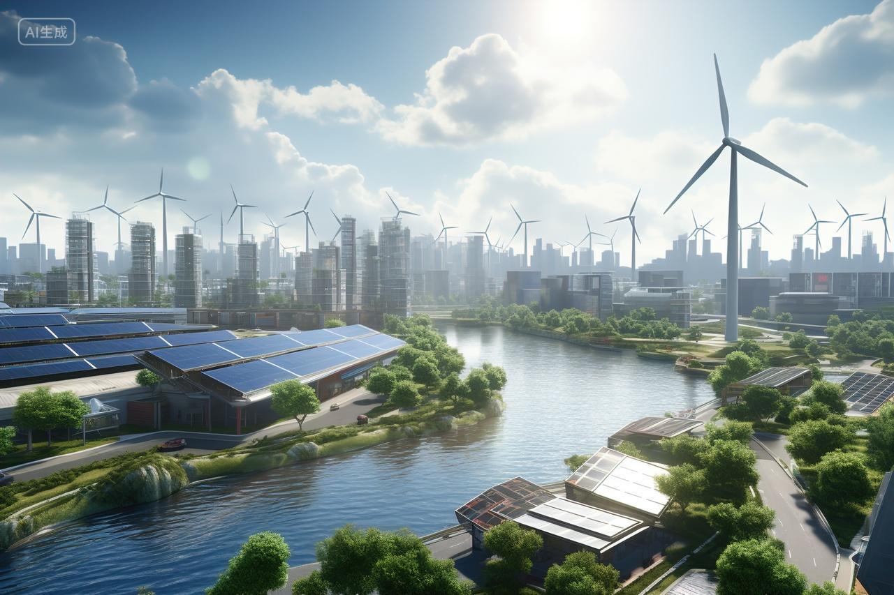 高级简约能源发电背景