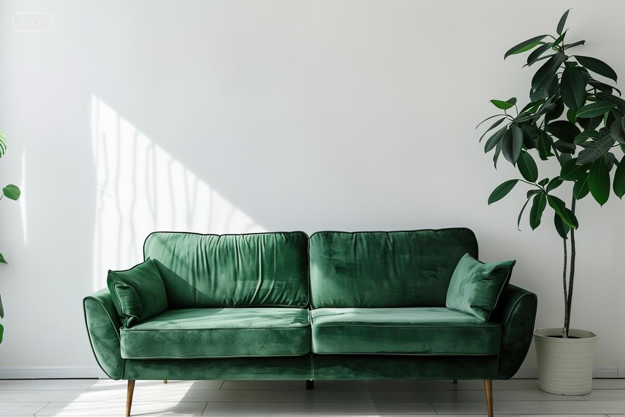 高级简约绿色沙发