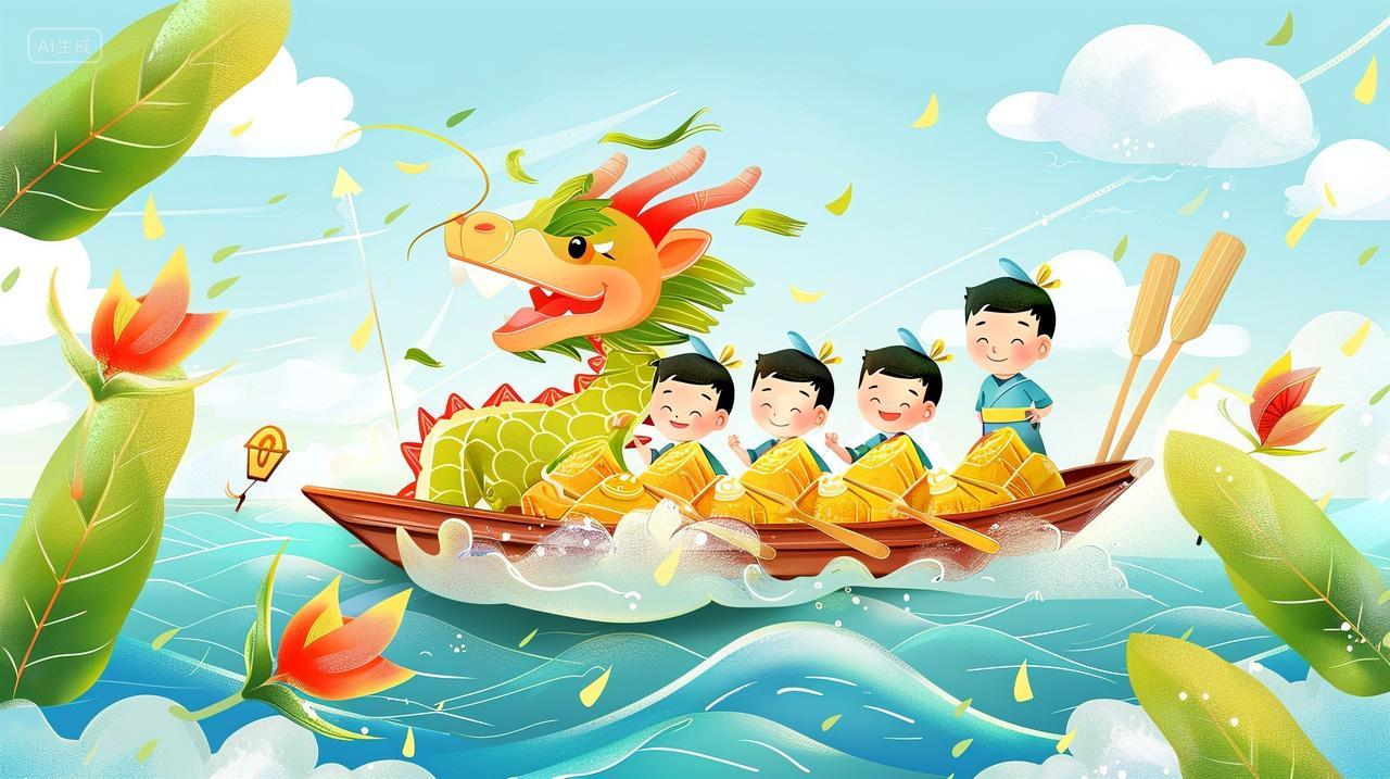 端午节龙舟粽子海报