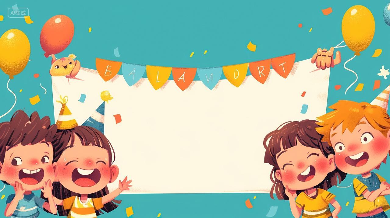 六一儿童节纸飞机图书馆手抄报卡通儿童背景