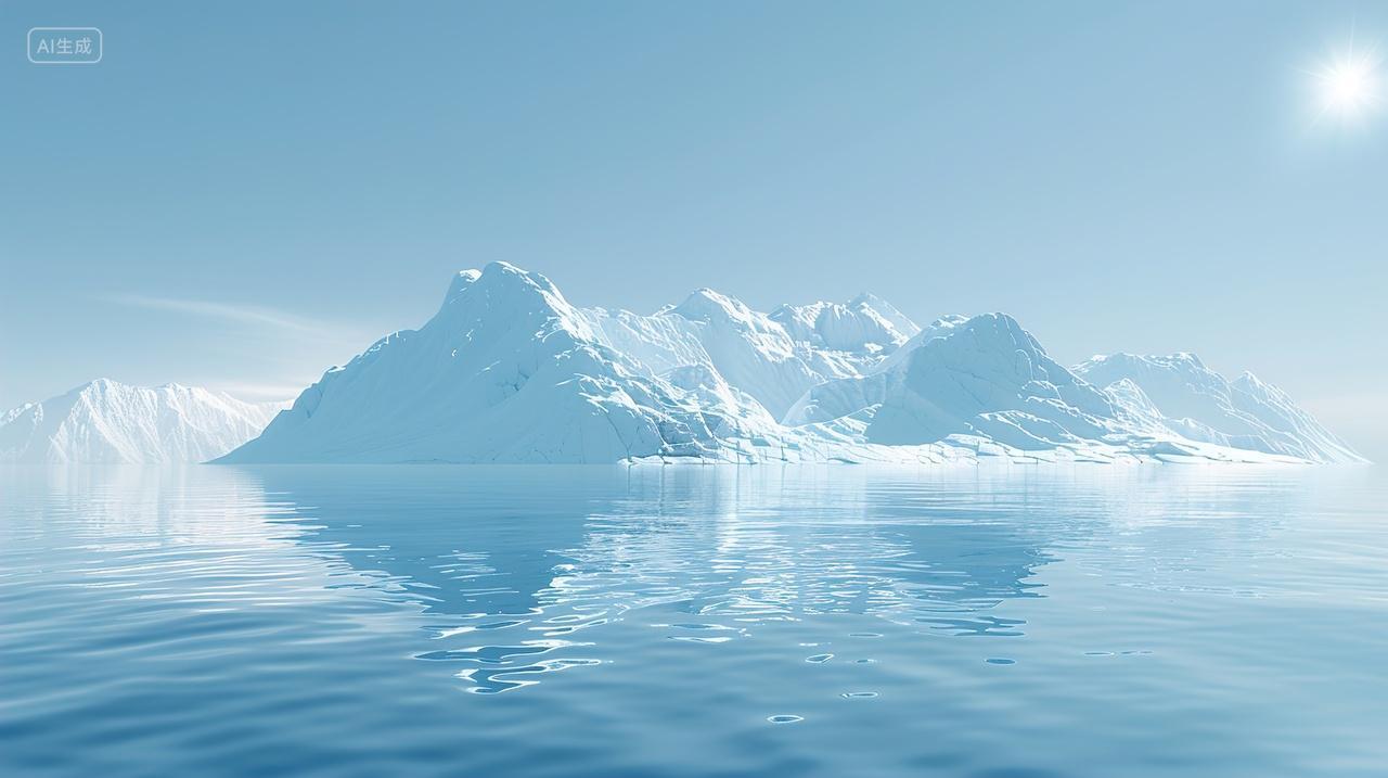 冰川雪山水面