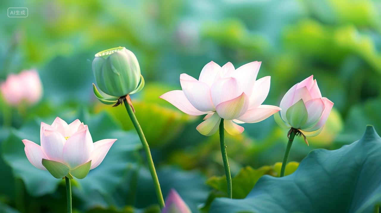 二十四节气夏至24节气荷花植物廉政