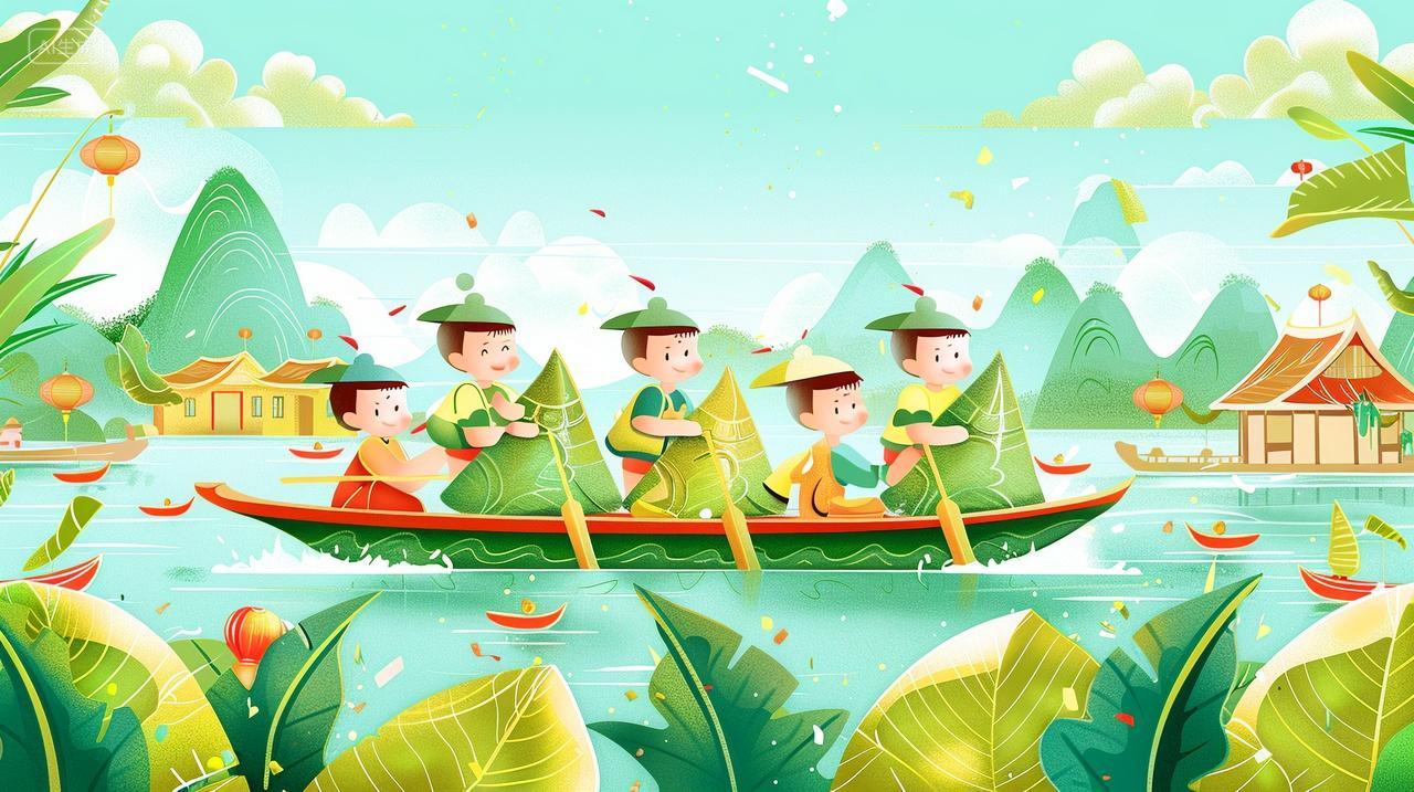 端午节龙舟粽子海报