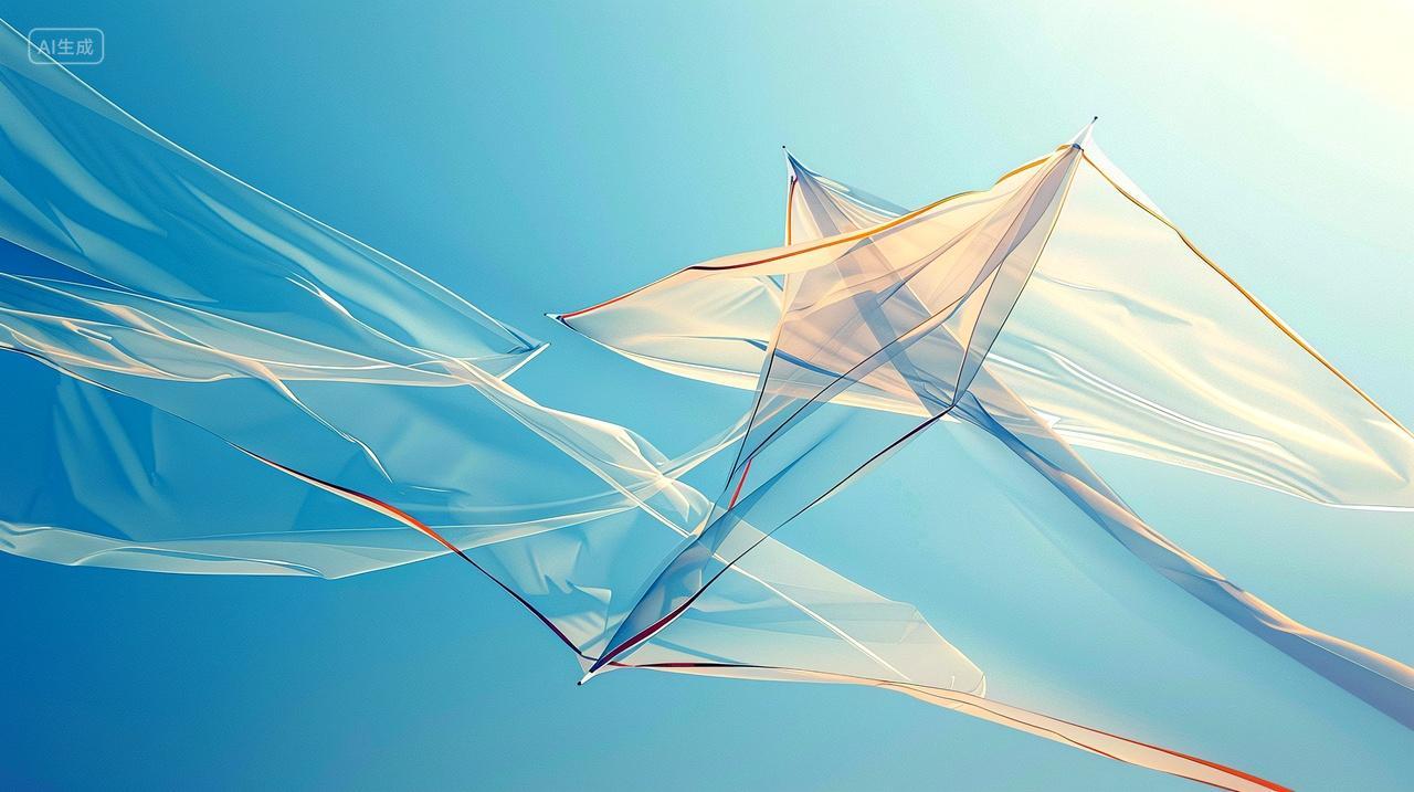 白色风筝自在翱翔