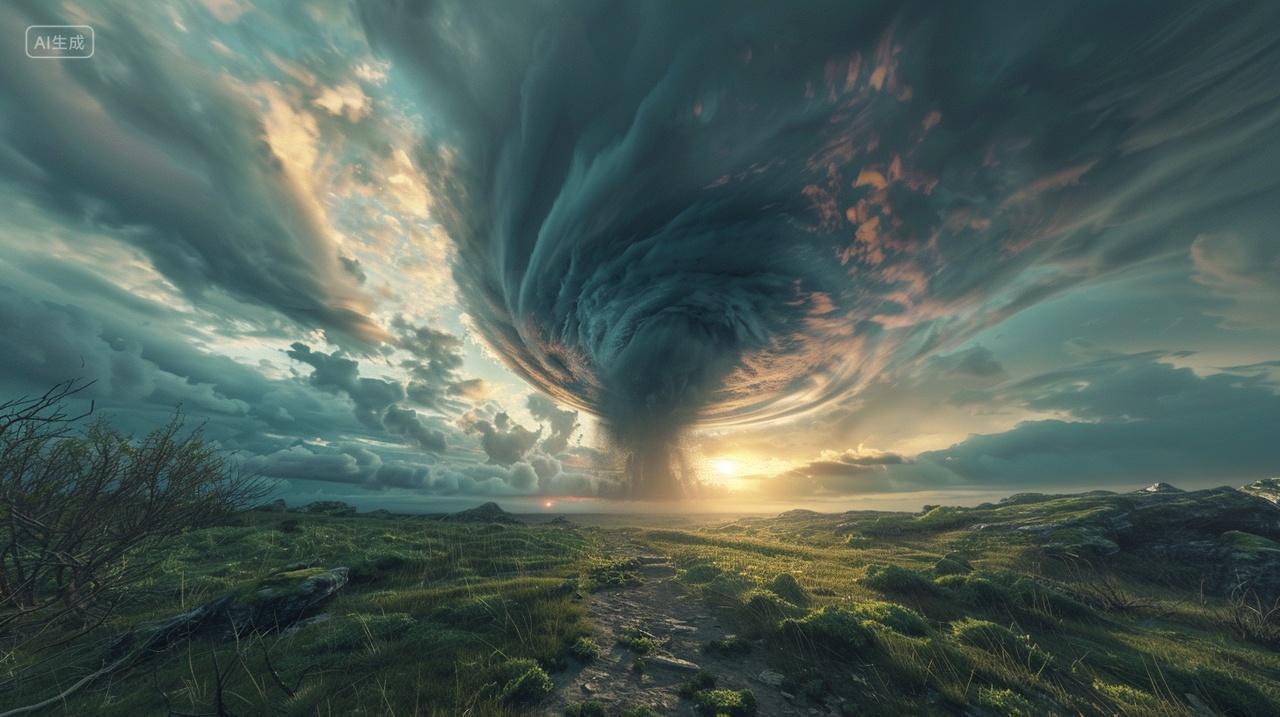 山间远眺狂风旋