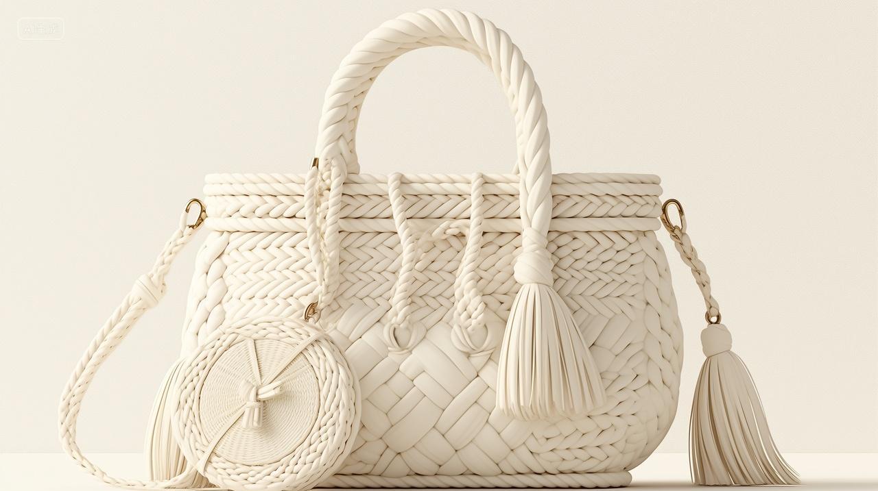 一个米色编织包包商用箱包销售