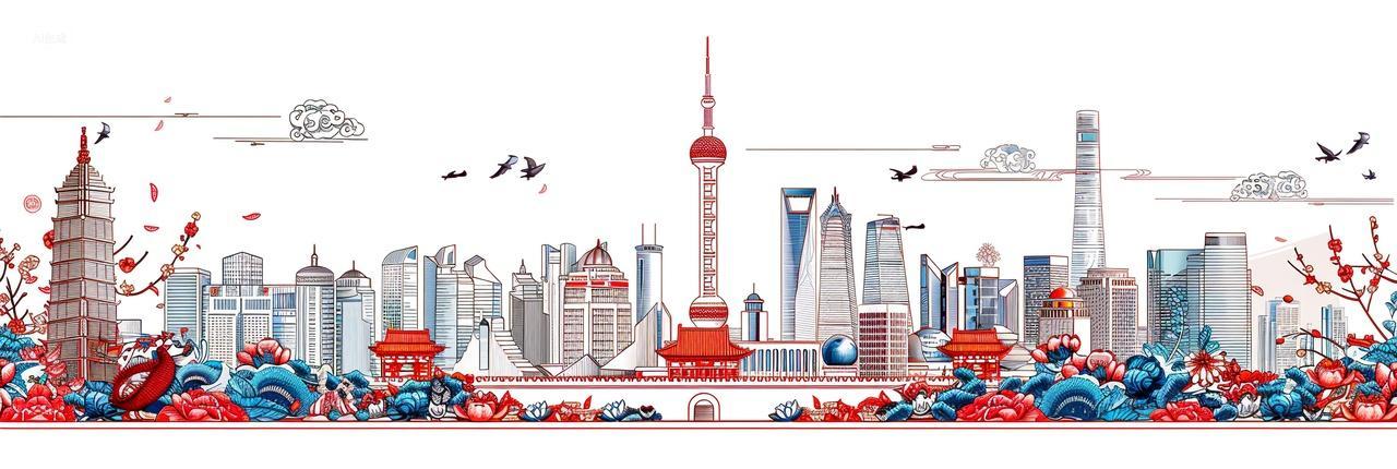 白色背景下摩天大楼的极简之美