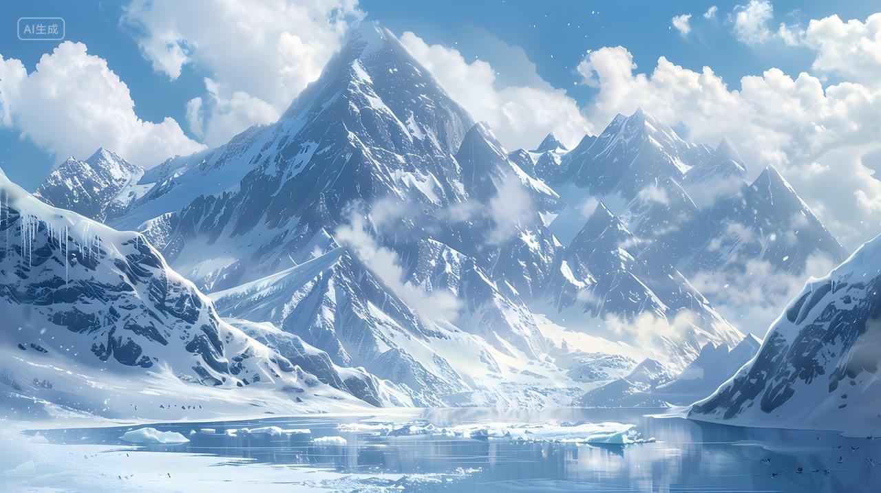 雪山与冰川的壮丽景色风景