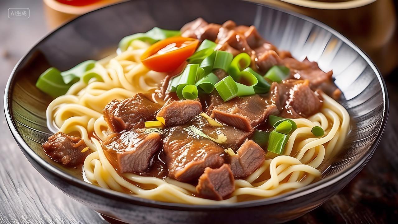 大块大块满盘牛暖红烧牛腩面面食美食宣传