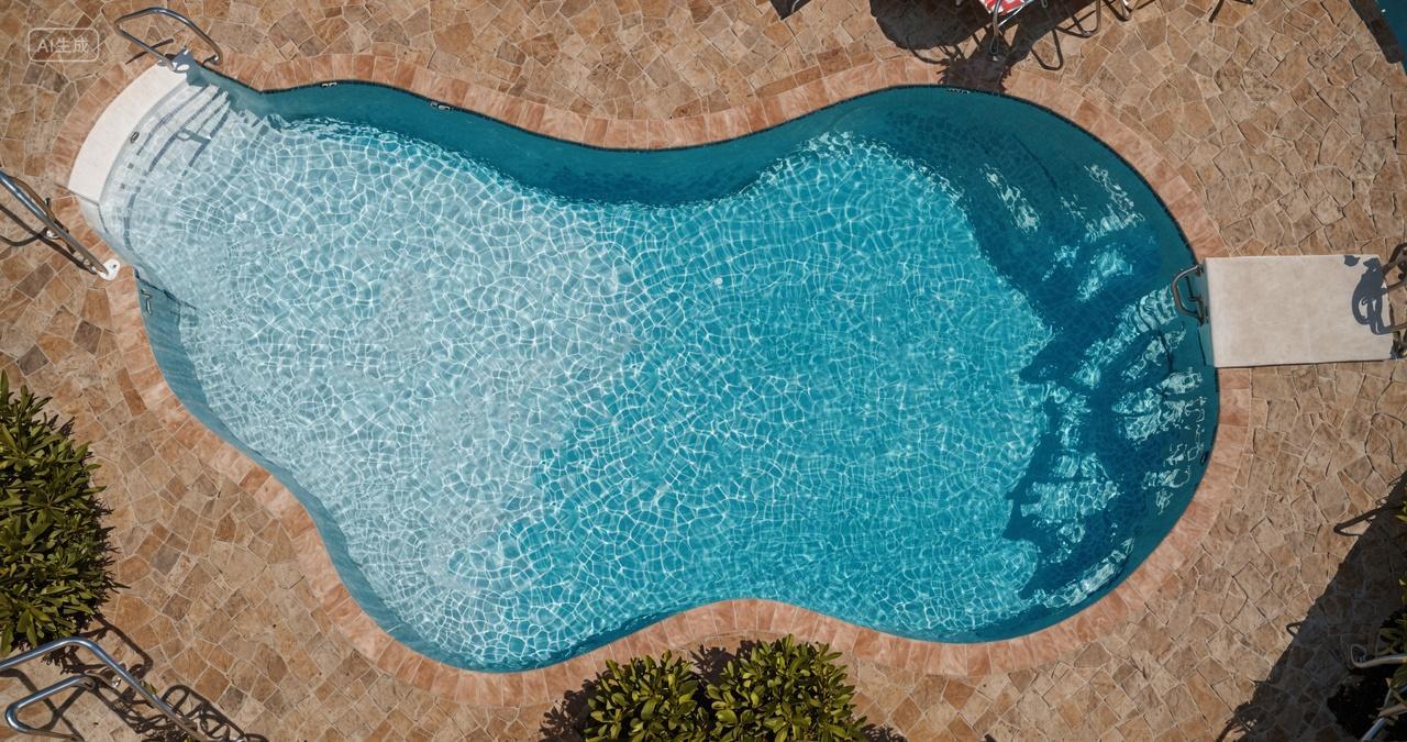 俯拍泳池度假旅游