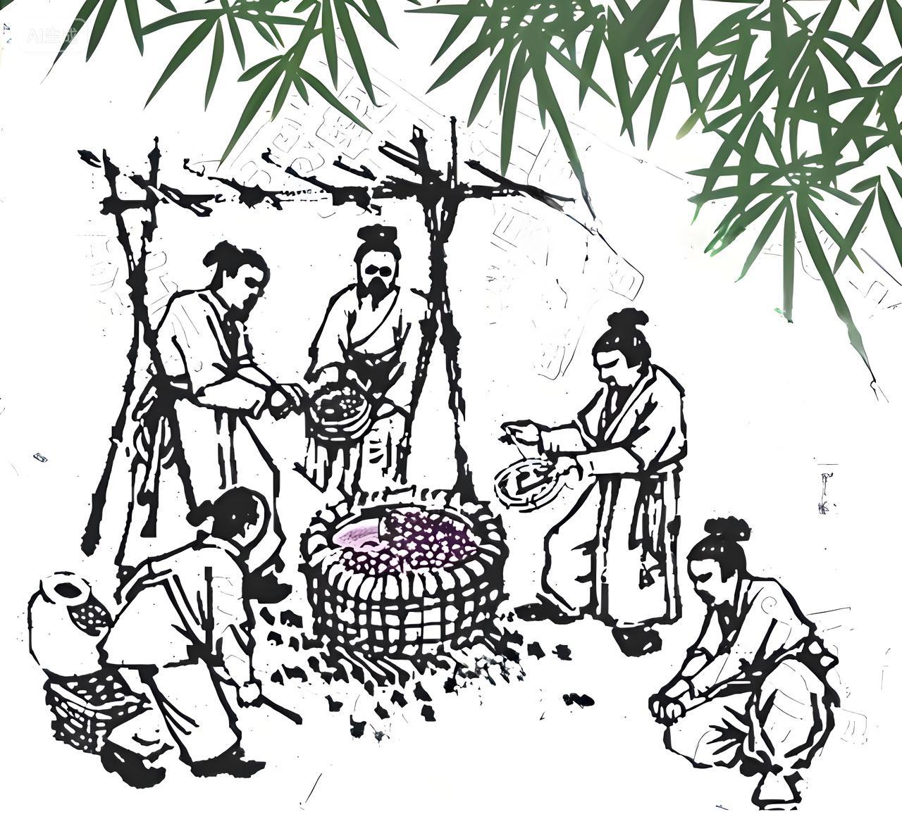 酒业古风酒文化正面拍摄蒸馏酿酒步骤蒸馏的图片