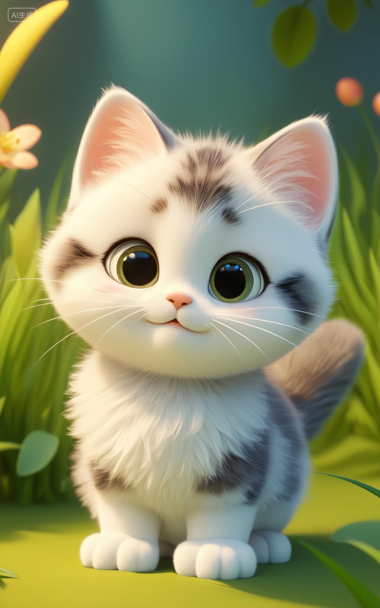 可爱的卡通小猫动物壁纸