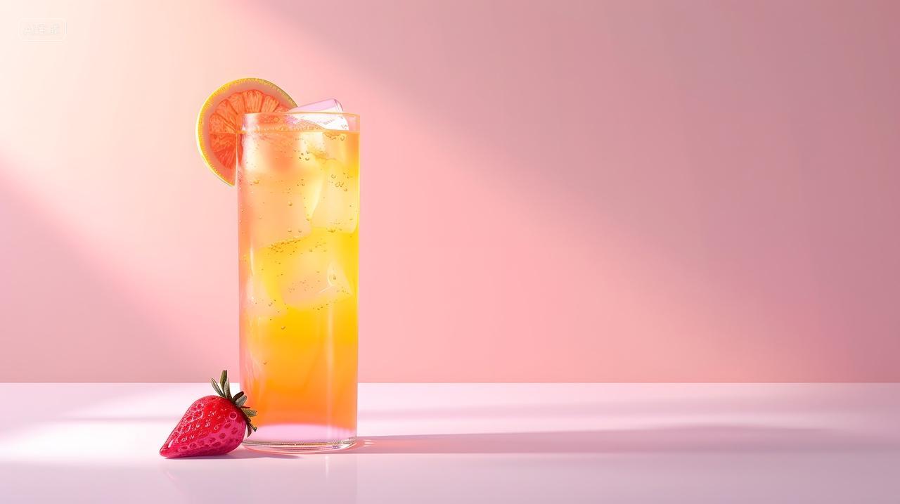 清新草莓橙子饮品夏日解暑的最佳选择