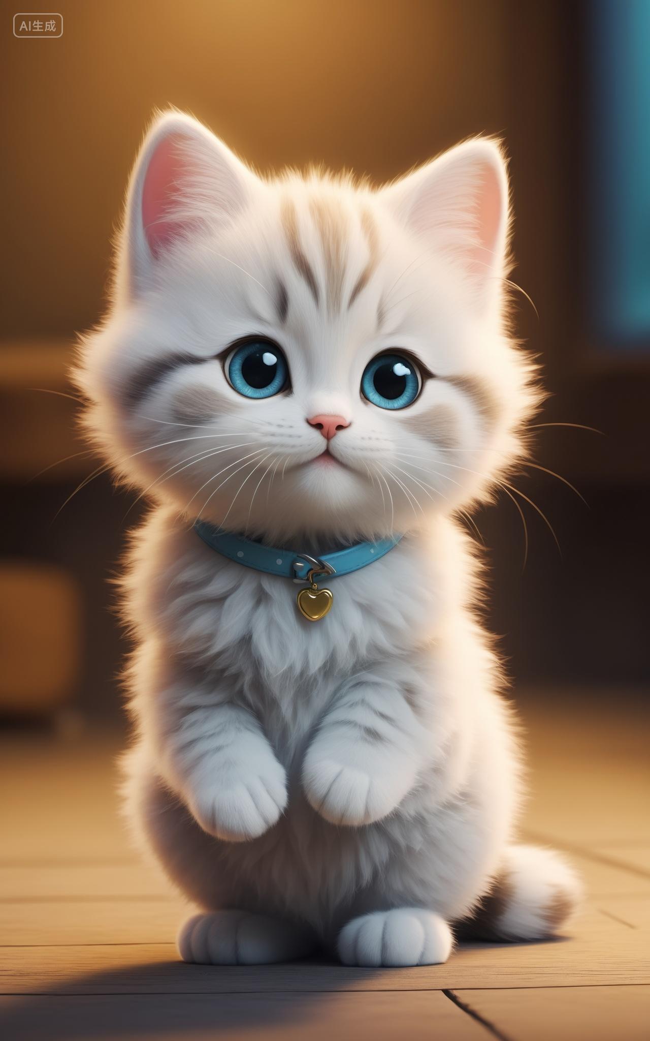 可爱的卡通小猫手机壁纸