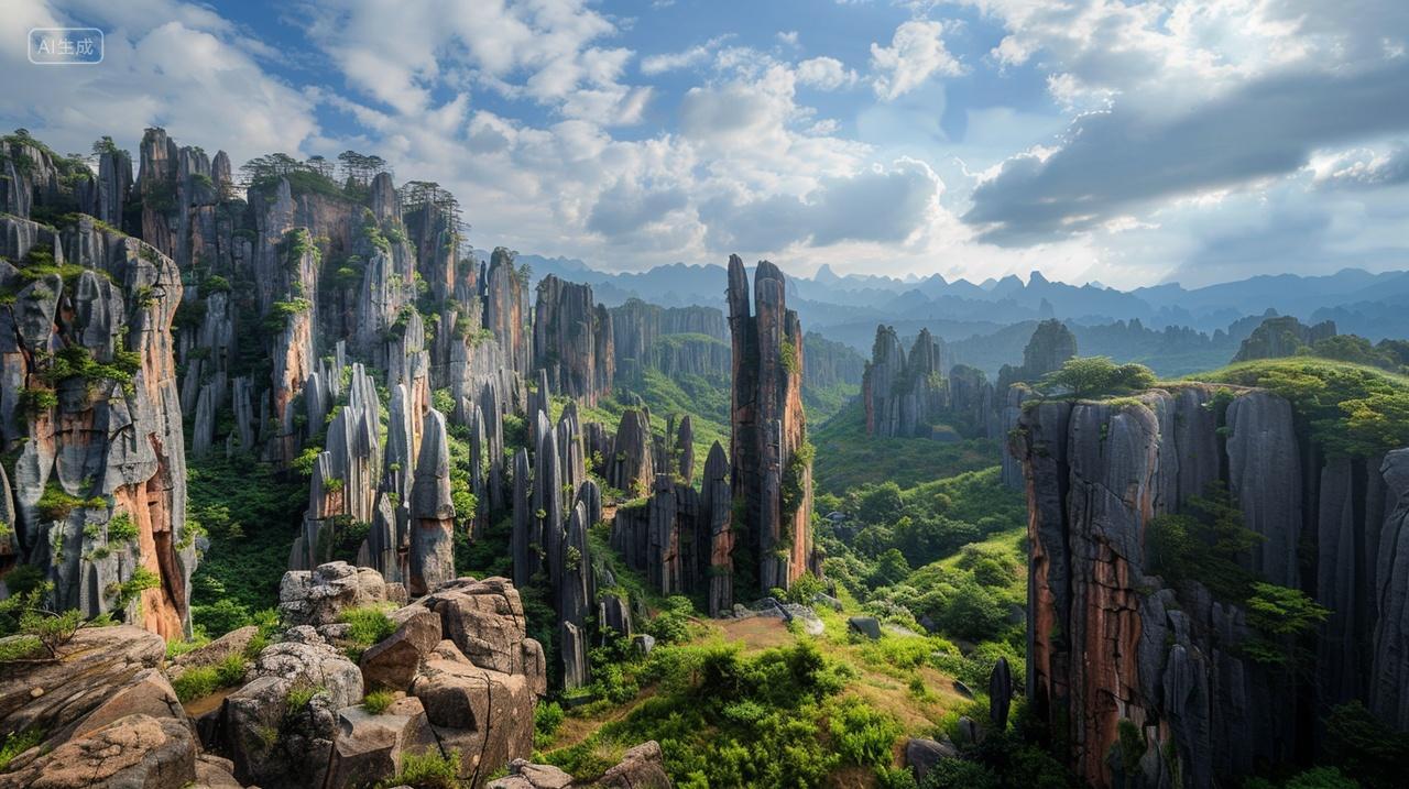 云南昆明石林风景旅游景点国家地质公园