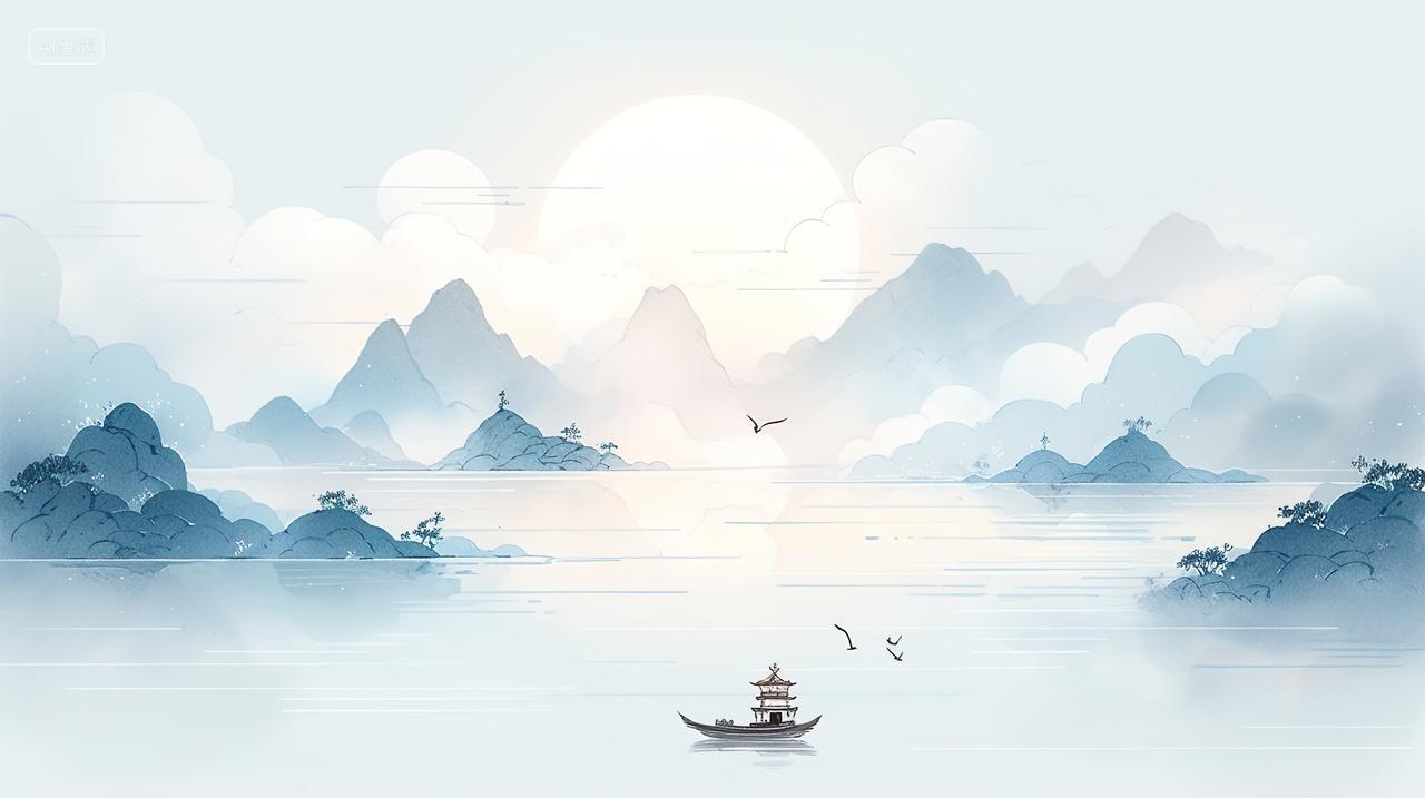 高级简约水墨画