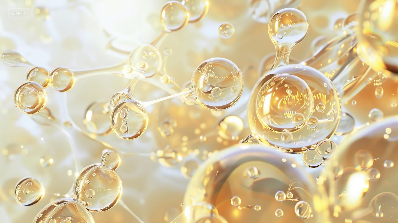 金色化妆品分子植物精华油