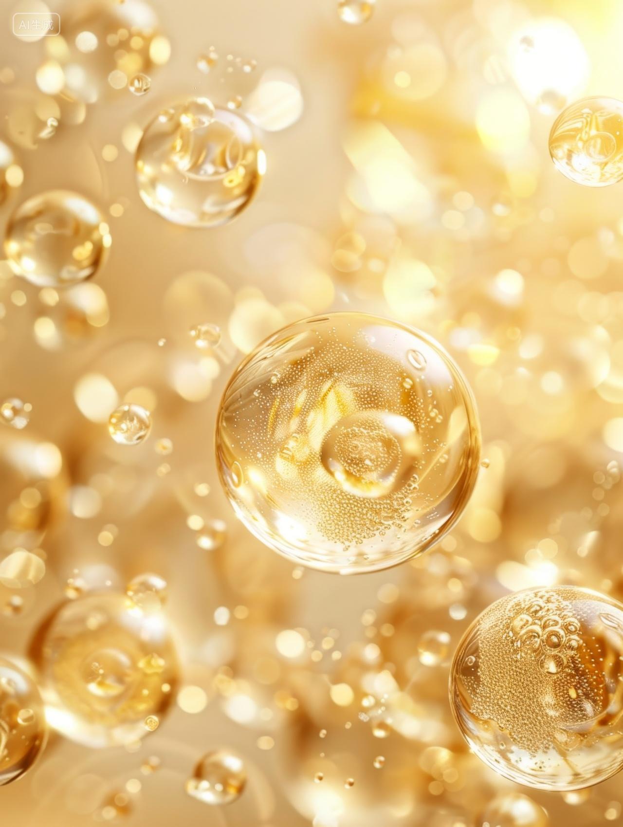 金色化妆品分子植物精华油