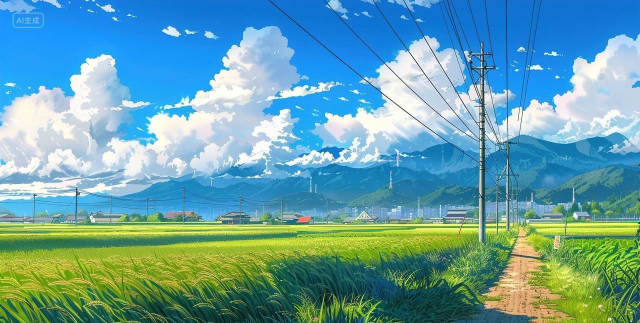 高级简约蓝天草地背景