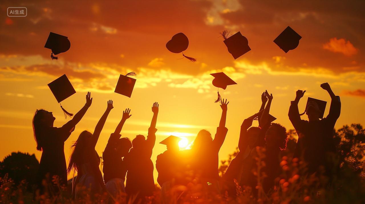 毕业季人物剪影背景