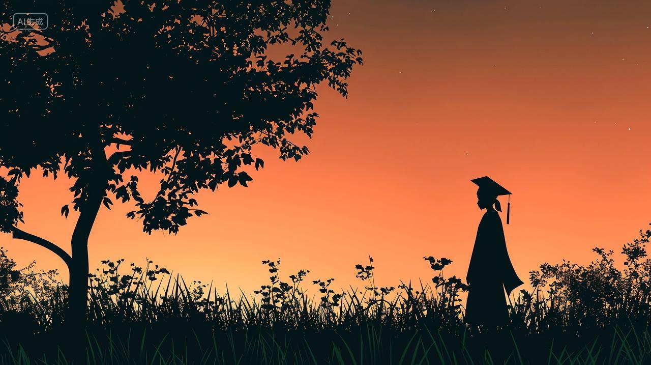 毕业季人物剪影背景