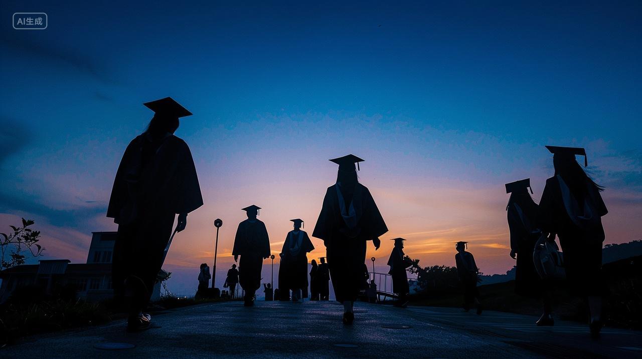 毕业季人物剪影背景