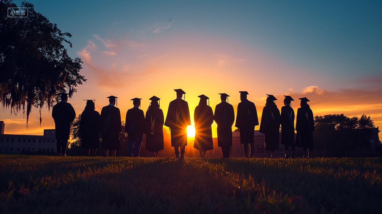 毕业季人物剪影背景