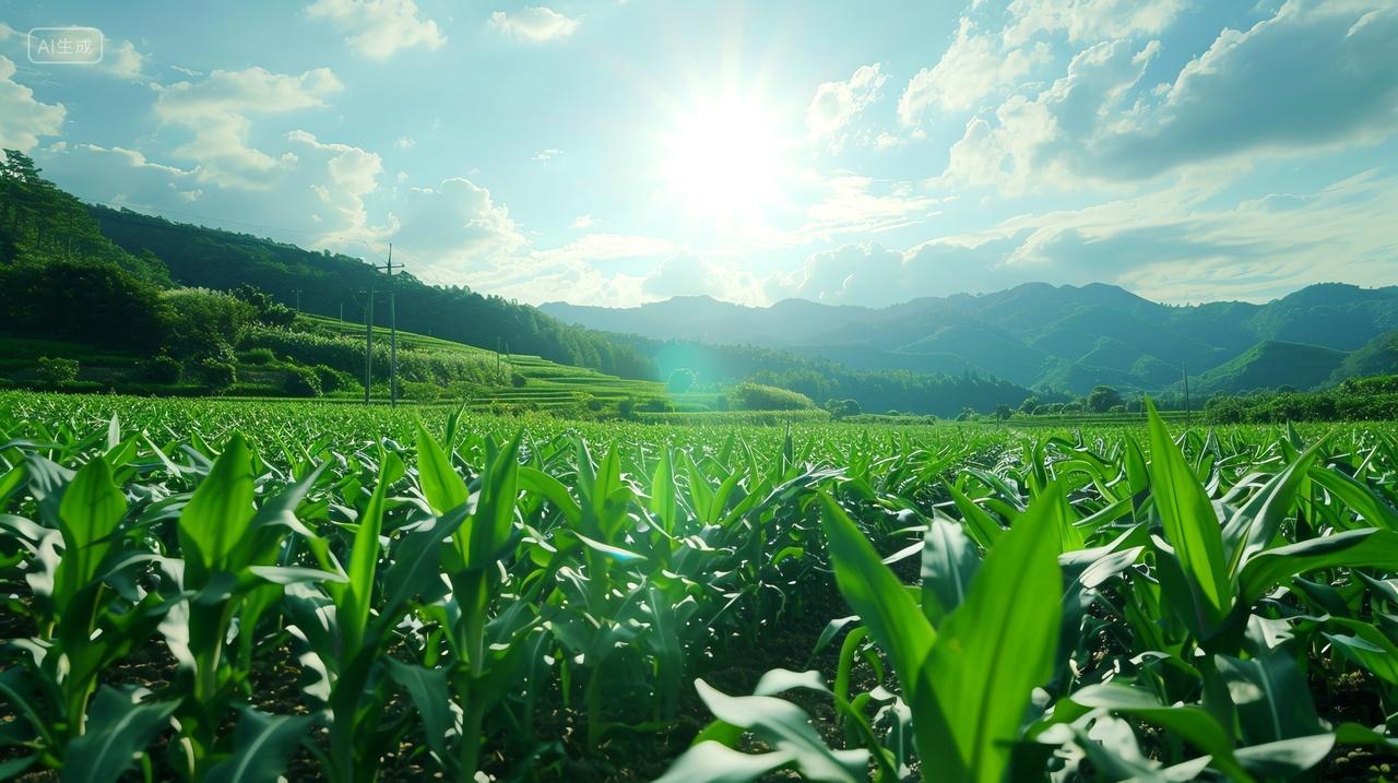 白光下的苞米地