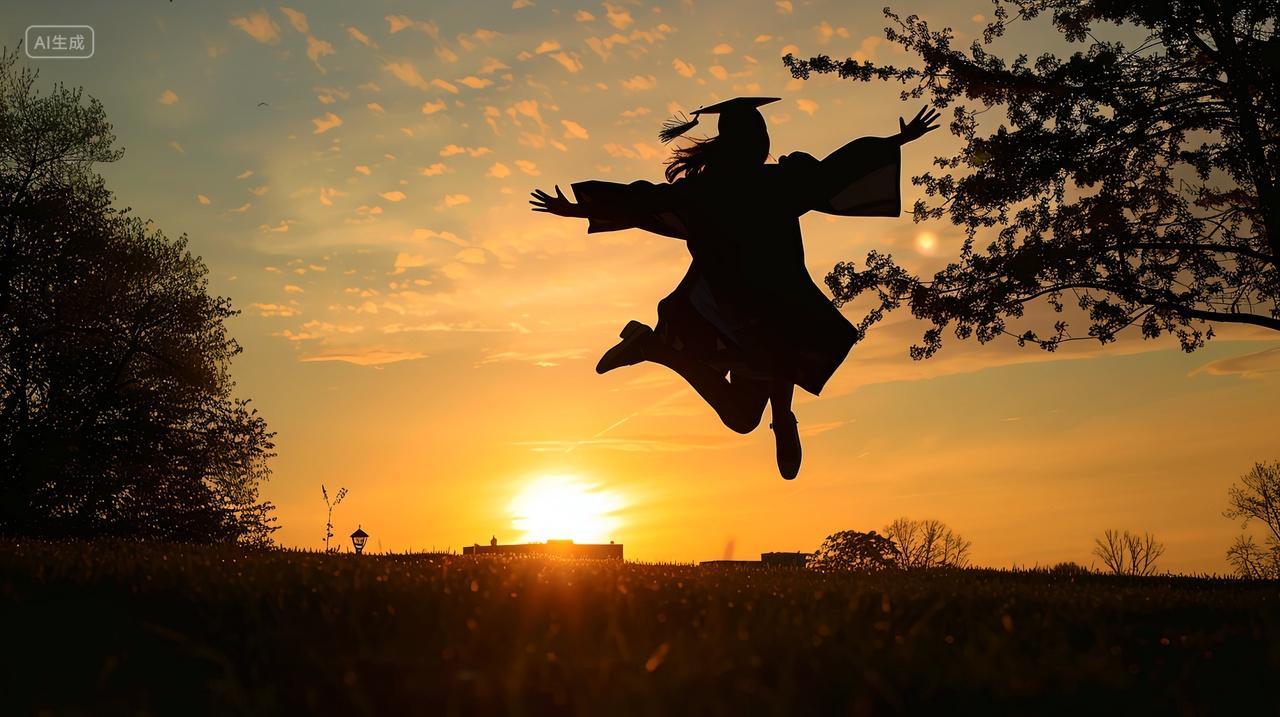 毕业季人物剪影背景