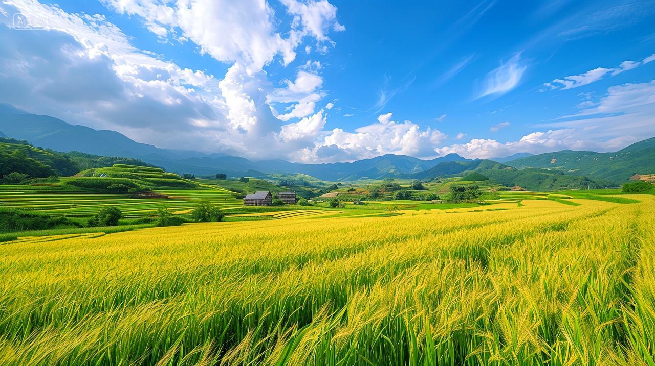 金黄麦田,如诗如画