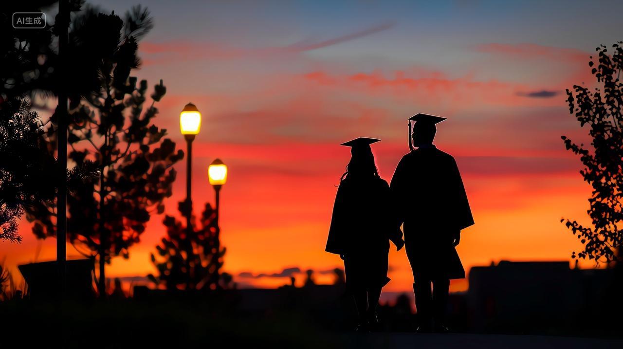 毕业季人物剪影背景